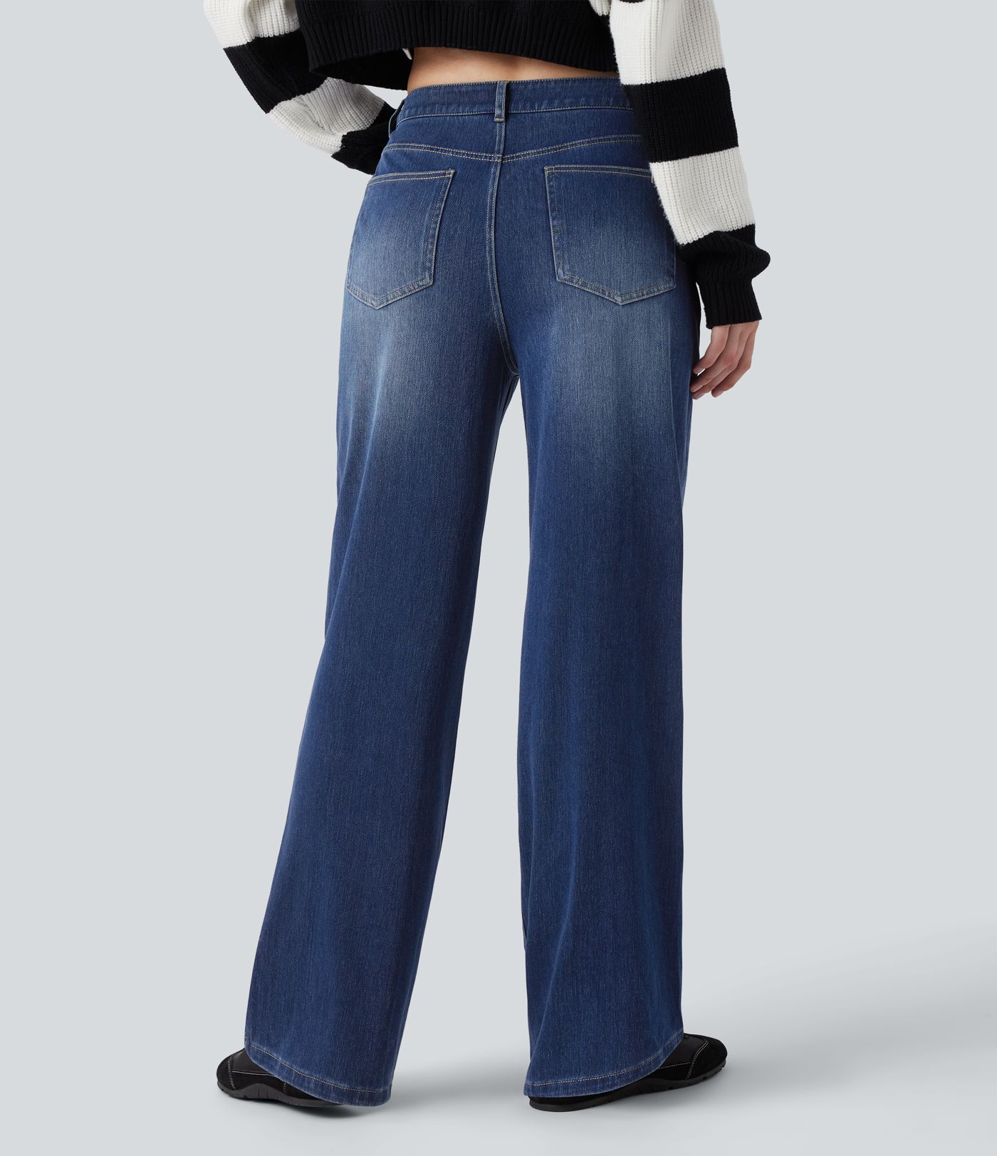 Halara Flex™ Mid Rise Straight Leg Casual Jeans with Pockets