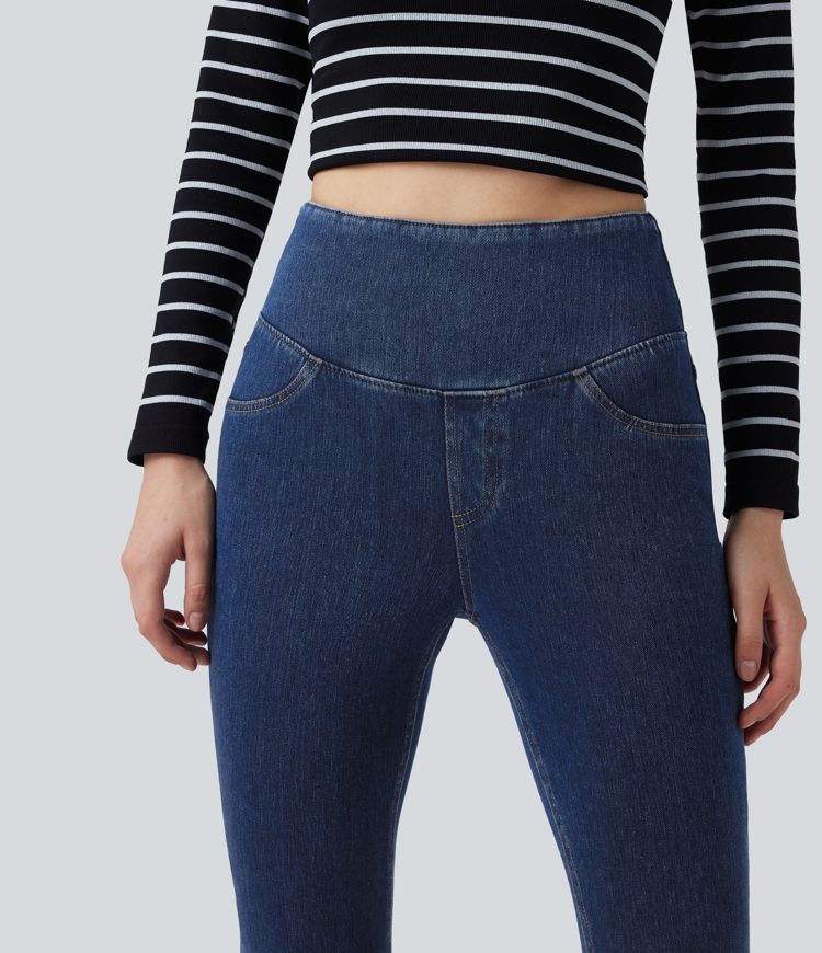 Halara Flex™ High Waisted Tummy Control Denim Casual Leggings with Pockets