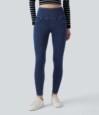 Halara Flex™ High Waisted Tummy Control Denim Casual Leggings with Pockets