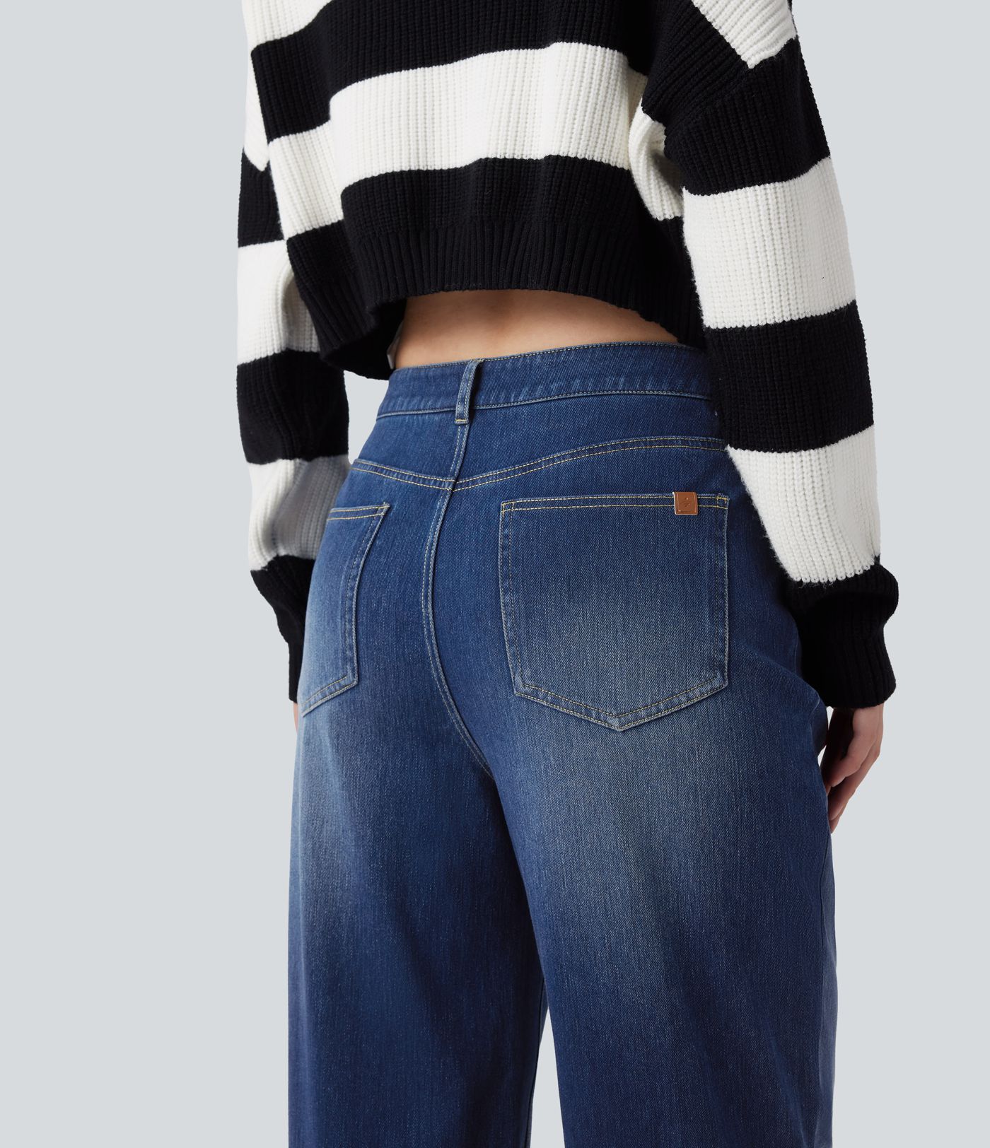 Halara Flex™ Mid Rise Straight Leg Casual Jeans with Pockets