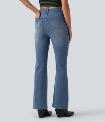 Halara Flex™ High Waisted Tummy Control Butt Lifting Denim Casual Bootcut Leggings with Pockets