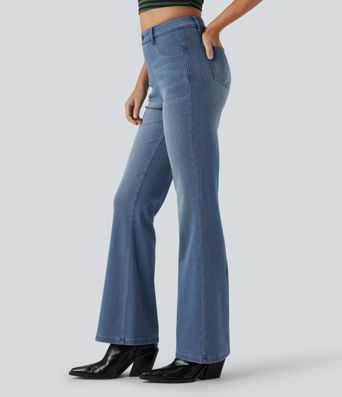 Halara Flex™ High Waisted Tummy Control Butt Lifting Denim Casual Bootcut Leggings with Pockets