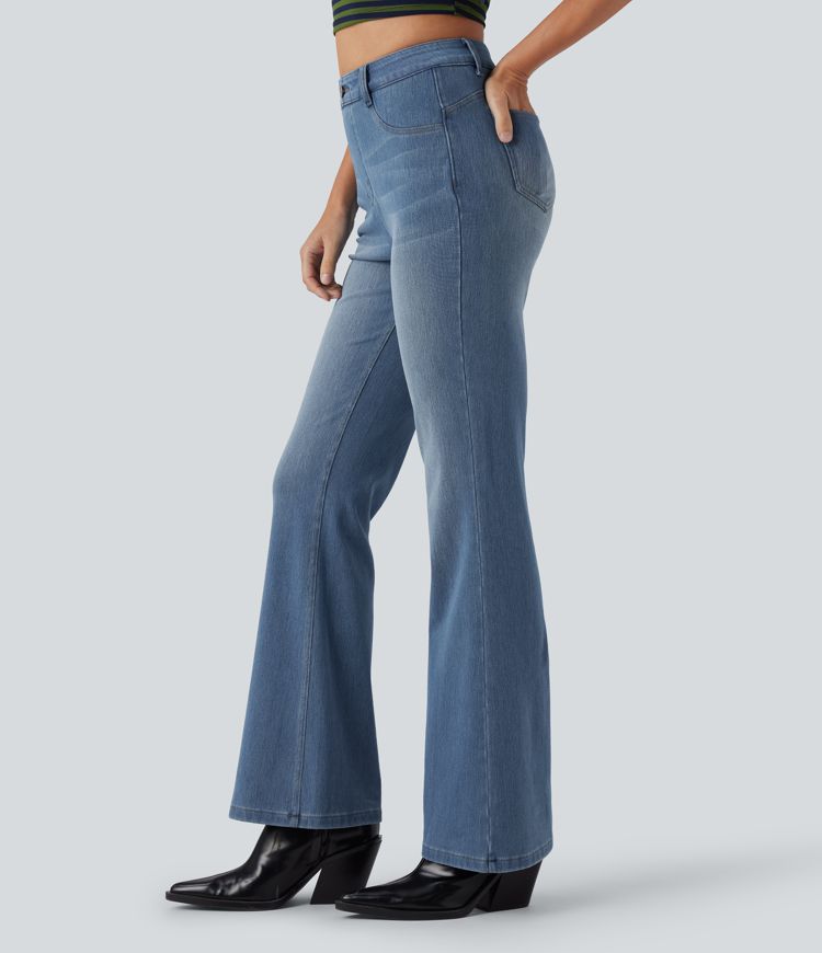 Halara Flex™ High Waisted Tummy Control Butt Lifting Denim Casual Bootcut Leggings with Pockets