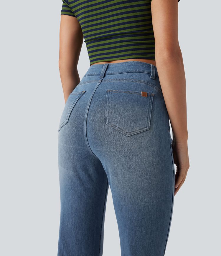 Halara Flex™ High Waisted Tummy Control Butt Lifting Denim Casual Bootcut Leggings with Pockets