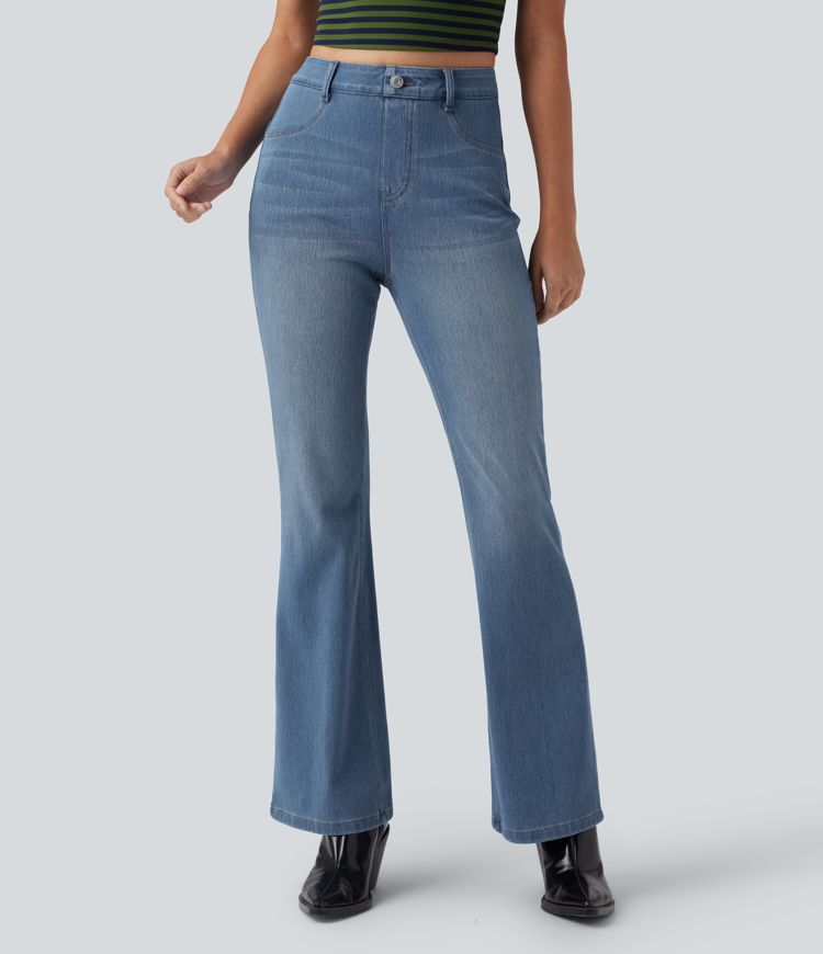 Halara Flex™ High Waisted Tummy Control Butt Lifting Denim Casual Bootcut Leggings with Pockets