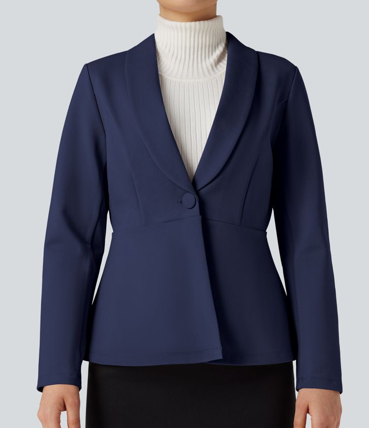 Shawl Collar Long Sleeve Work Blazer