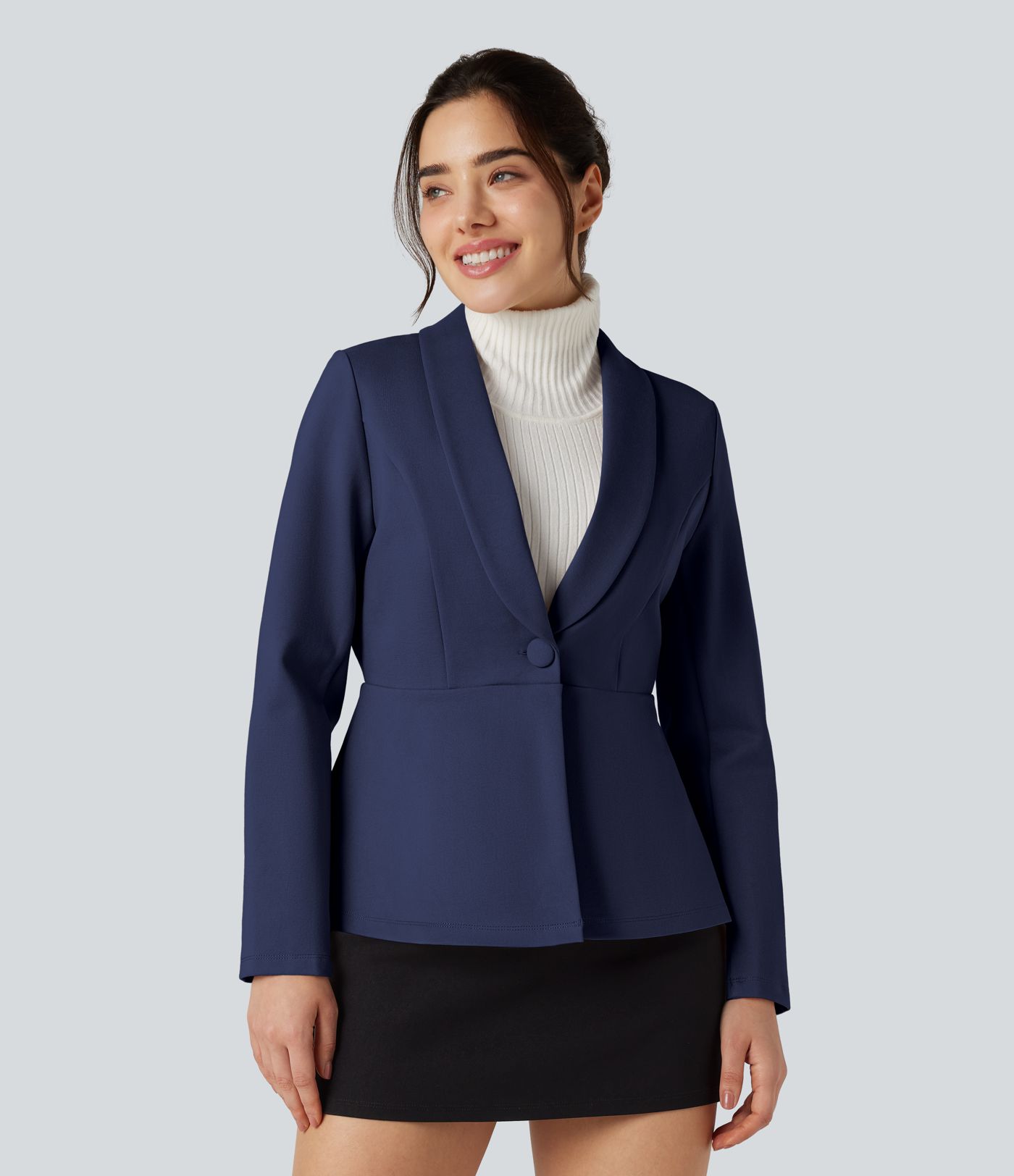 Shawl Collar Long Sleeve Work Blazer