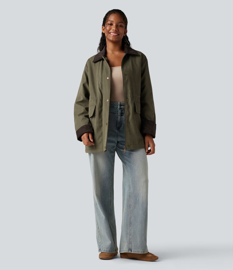 Long Sleeve Casual Padded Jacket with Pockets