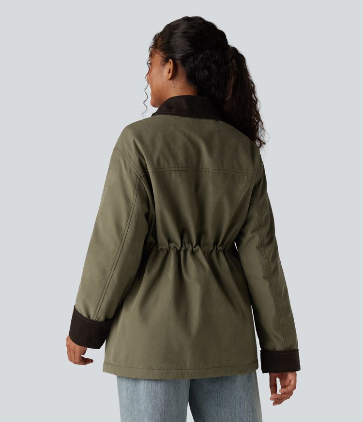 Long Sleeve Casual Padded Jacket with Pockets
