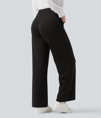 Halara Flex™ High Waisted Straight Leg Cool Touch Stripe Work Pants with Pockets