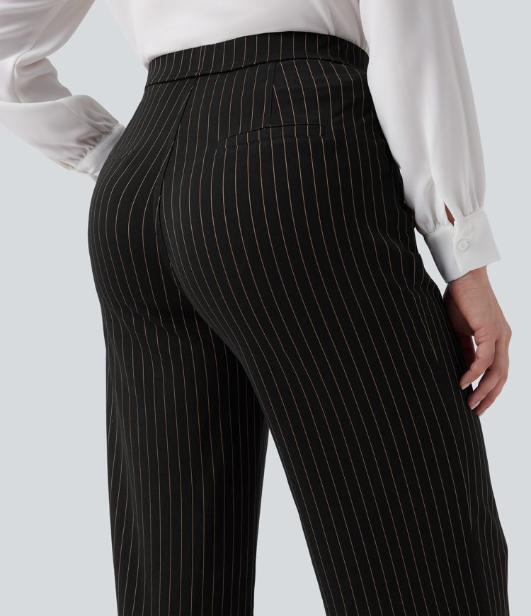 Halara Flex™ High Waisted Straight Leg Cool Touch Stripe Work Pants with Pockets