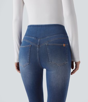 Legging skinny en denim Halara Flex™ taille haute gainant avec poches