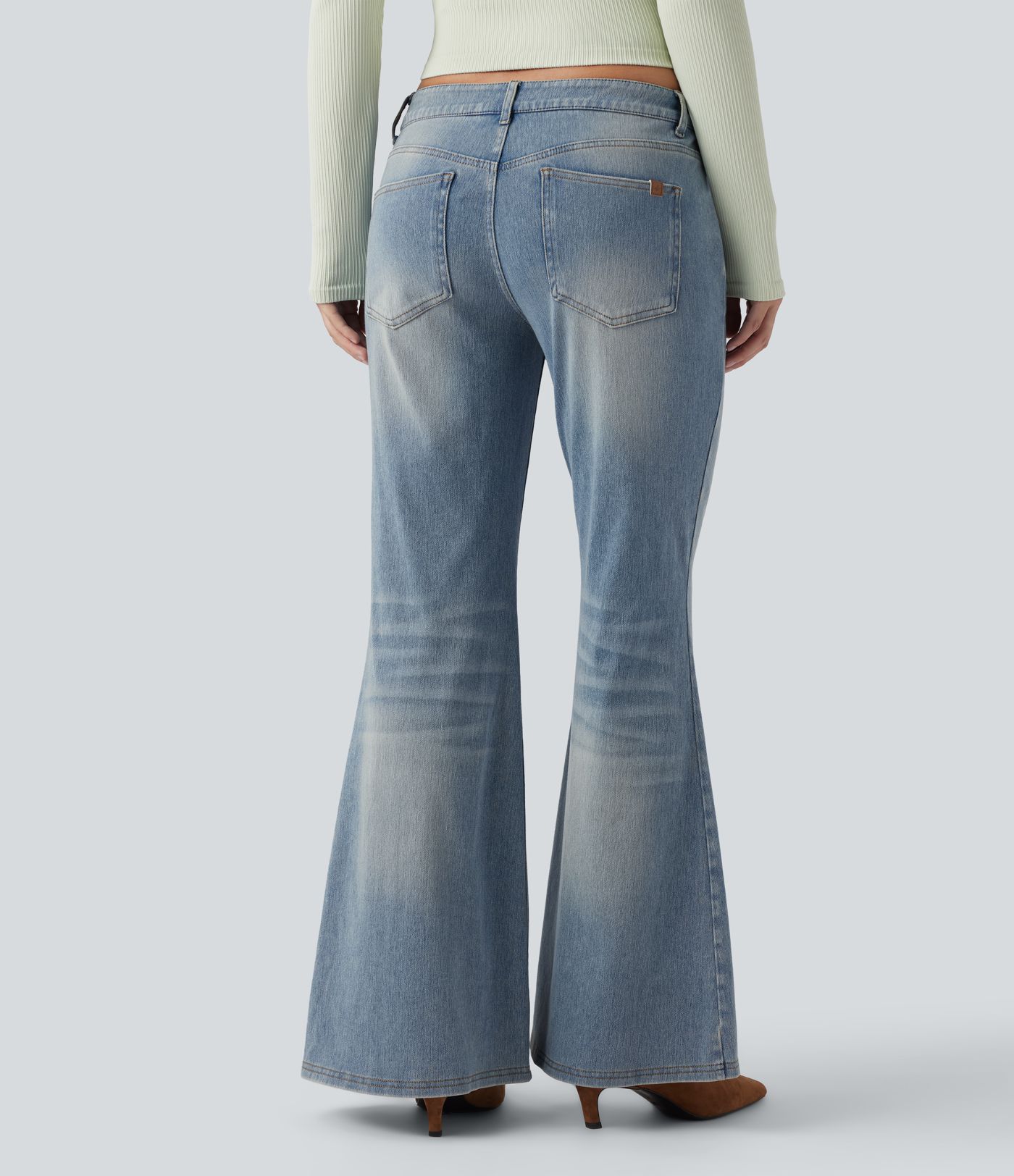 Halara Flex™ Low Rise Flare Washed Casual Jeans with Pockets