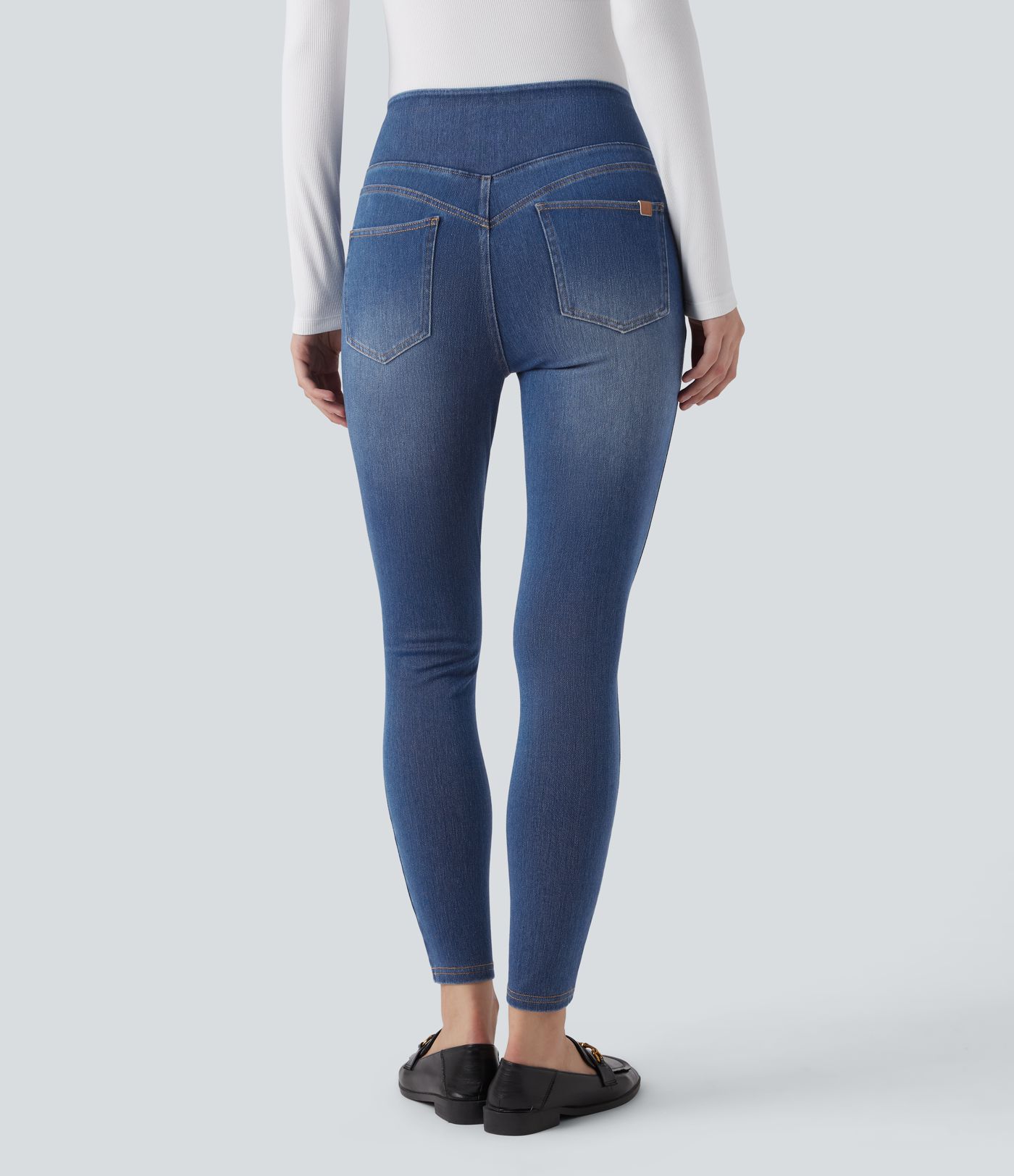 Legging skinny en denim Halara Flex™ taille haute gainant avec poches