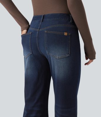 Halara Flex™ Low Rise Flare Washed Casual Jeans with Pockets