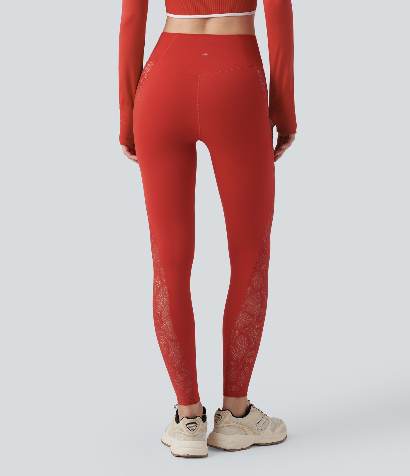 Leggings de yoga SoftlyZero™ taille haute avec dentelle contrastée et poches - Protection UV UPF50+