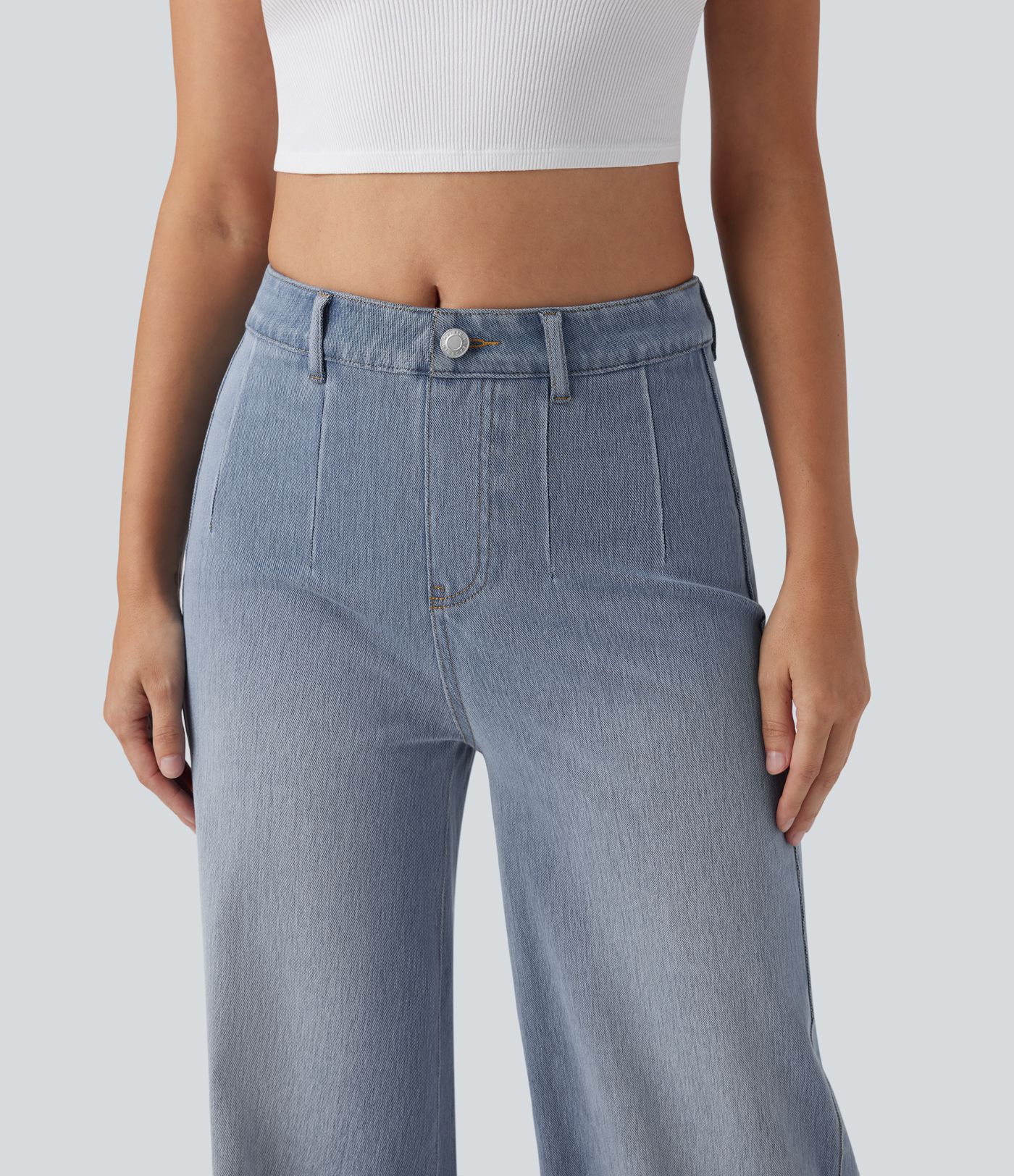 Halara Flex™ High Waisted Tummy Control Wide Leg Casual Jeans with Pockets