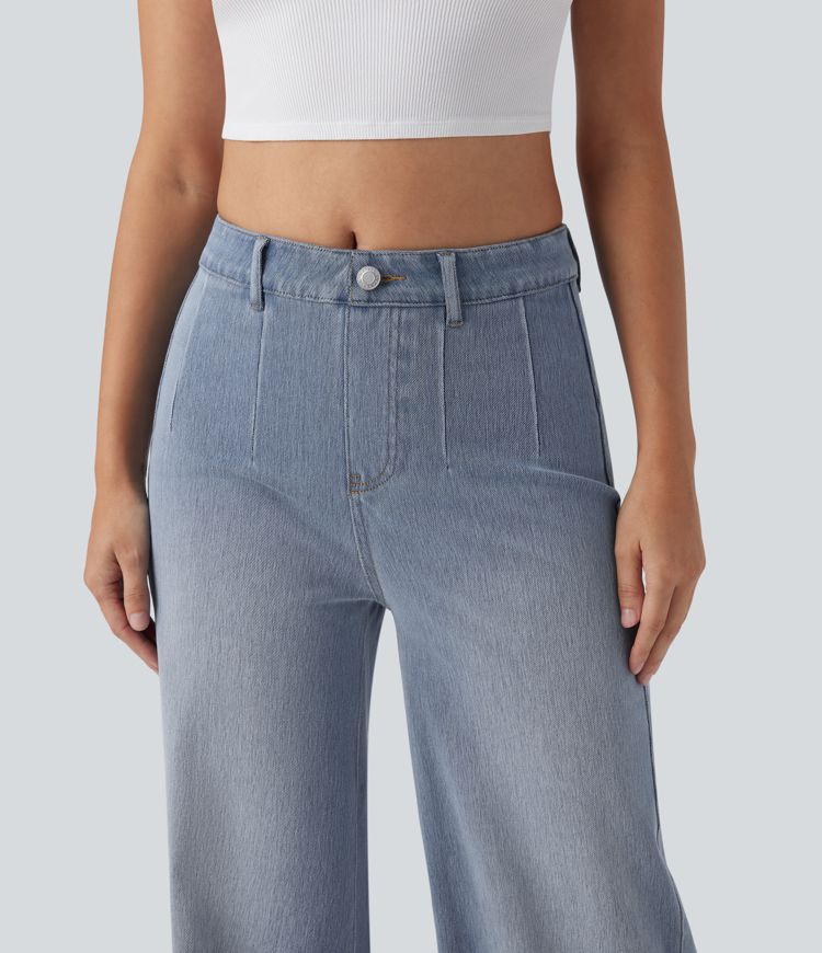 Halara Flex™ High Waisted Tummy Control Wide Leg Casual Jeans with Pockets