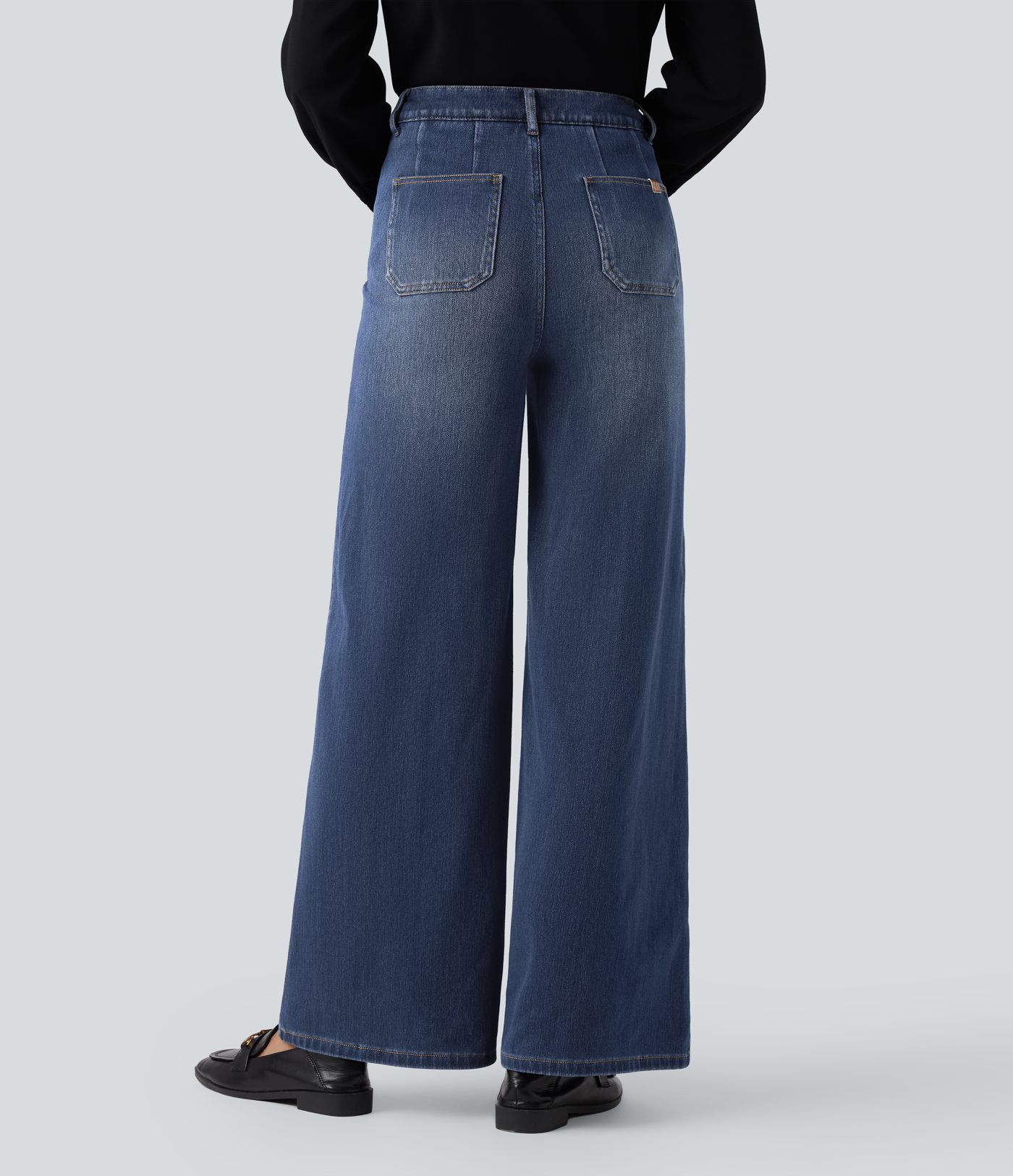 Halara Flex™ High Waisted Tummy Control Wide Leg Casual Jeans with Pockets