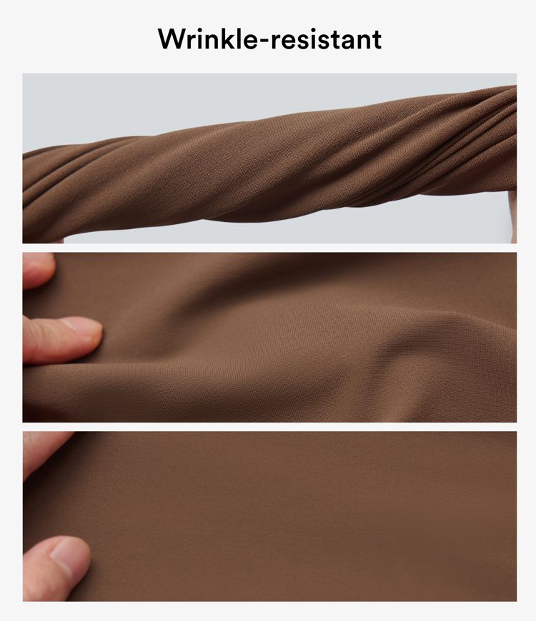 Wrinkle-resistant High Waisted Straight Leg Work Trousers with Pockets