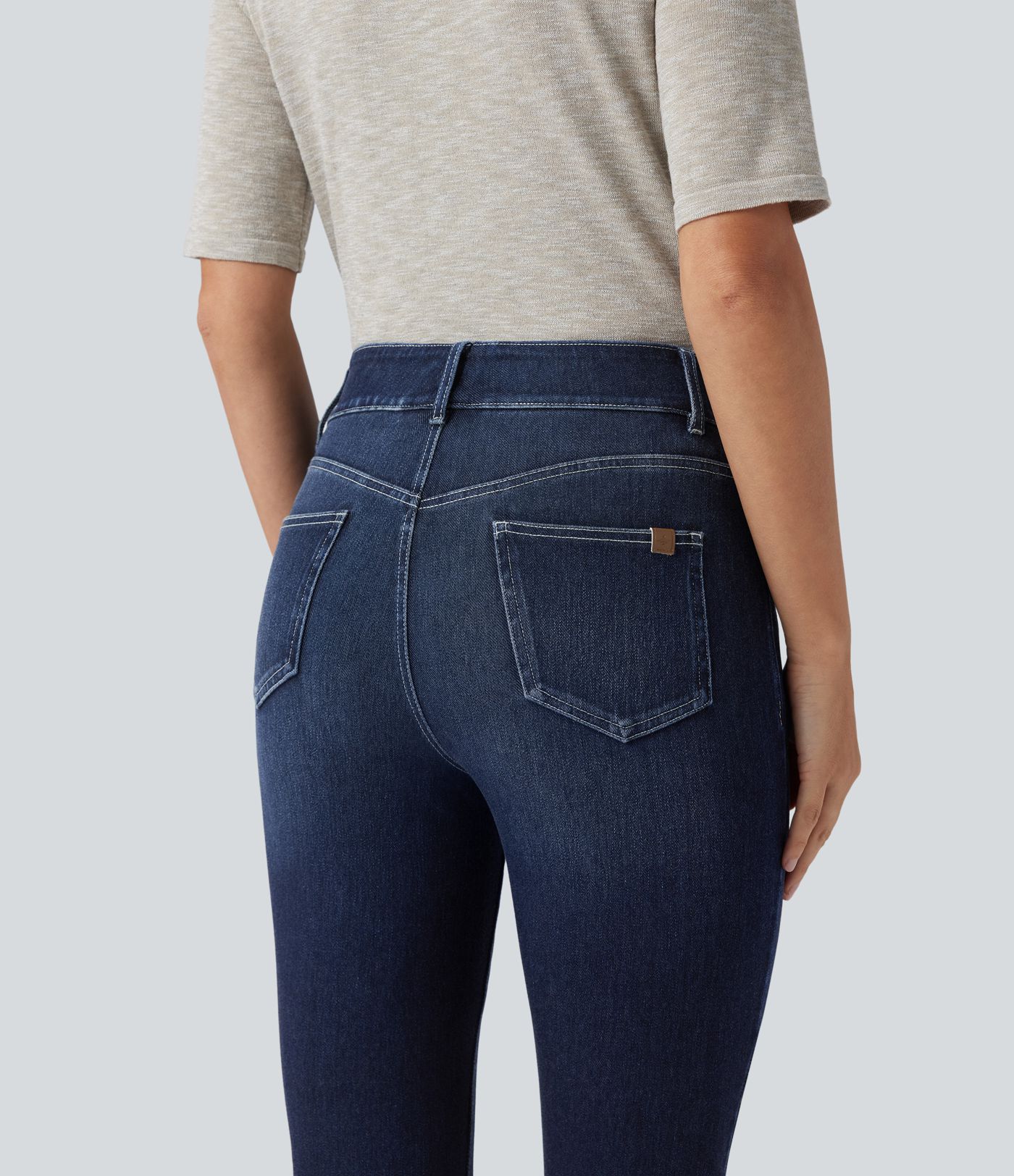 Halara Flex™ Mid Rise Washed Casual Skinny Jeans with Pockets