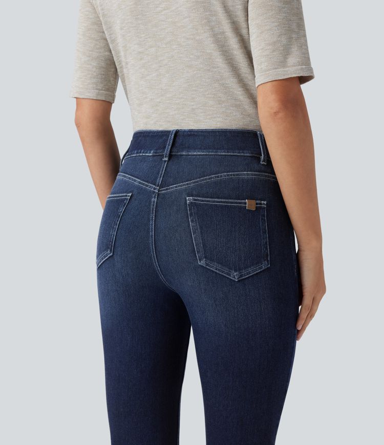 Halara Flex™ Mid Rise Washed Casual Skinny Jeans with Pockets