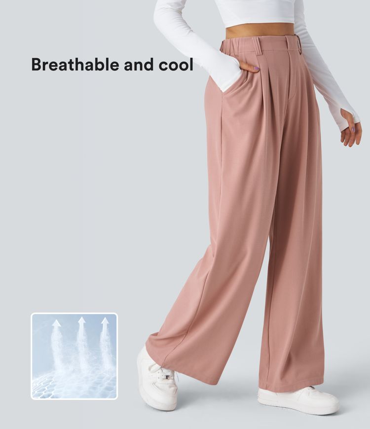 Halara Flex™ High Waisted Pocket Wide Leg Waffle Work Pants