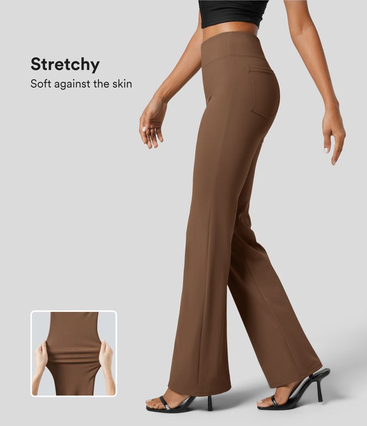 Halara Flex™ High Waisted Back Side Pocket Slight Flare Work Pants