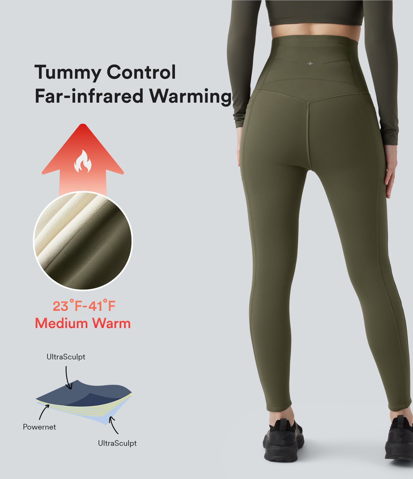 Halara UltraSculpt™ Extra Heat Ultra High-Waist Tummy Control Training Leggings with Pockets