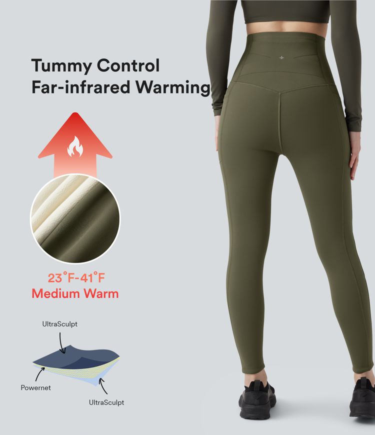 Halara UltraSculpt™ Extra Heat Ultra High-Waist Tummy Control Training Leggings with Pockets