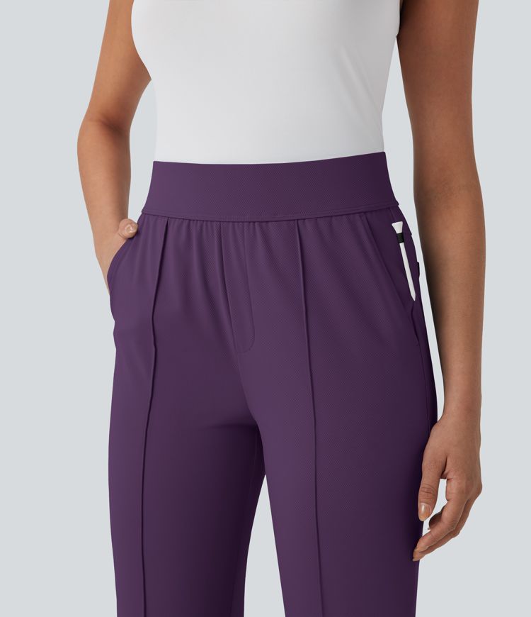 Mid High Waisted Quick Dry Women Straight Leg with Pockets Casual work Golf Pants-UPF40+