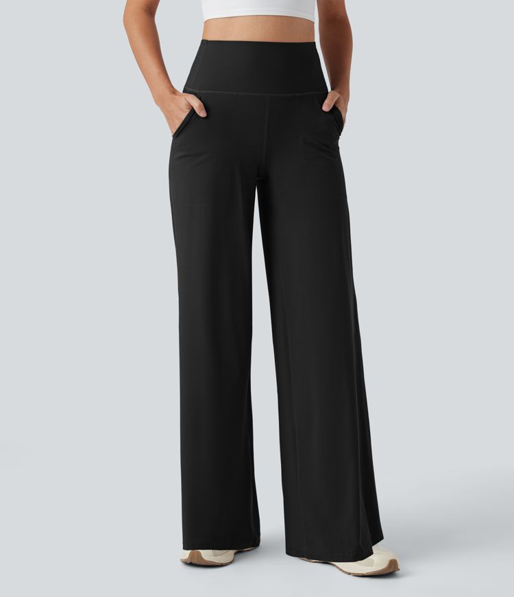 Halara UltraSculpt™ High Waisted Tummy Control Wide Leg Yoga Pants with Pockets