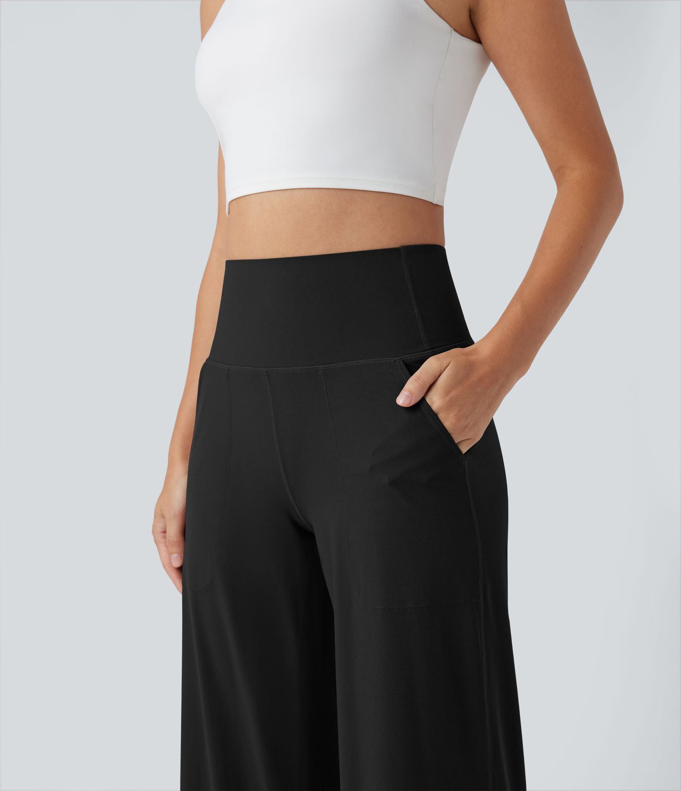 Halara UltraSculpt™ High Waisted Tummy Control Wide Leg Yoga Pants with Pockets
