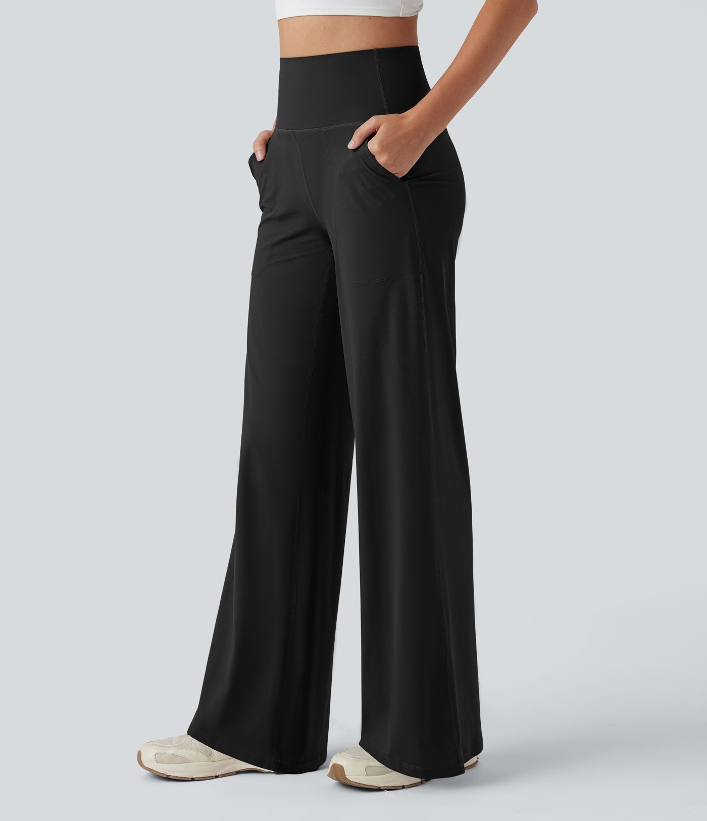 Halara UltraSculpt™ High Waisted Tummy Control Wide Leg Yoga Pants with Pockets