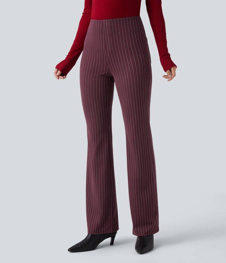 Halara Flex™ High Waisted Striped Work Flare Pants with Pockets