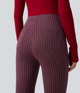 Halara Flex™ High Waisted Striped Work Flare Pants with Pockets