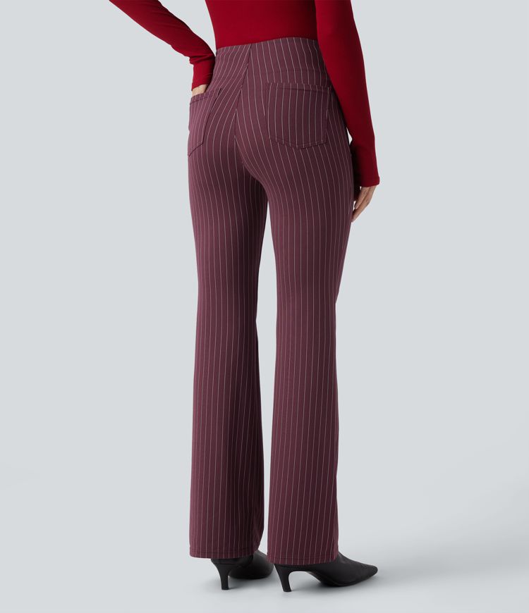 Halara Flex™ High Waisted Striped Work Flare Pants with Pockets
