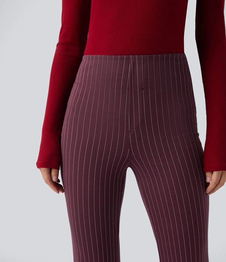 Halara Flex™ High Waisted Striped Work Flare Pants with Pockets
