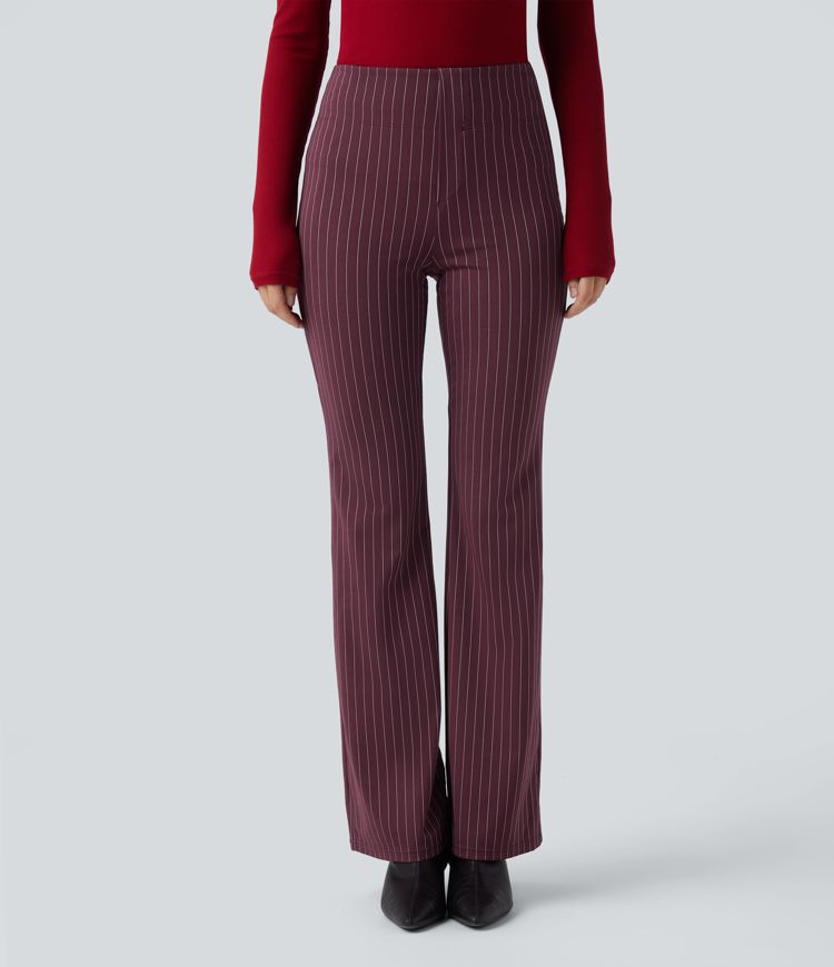 Halara Flex™ High Waisted Striped Work Flare Pants with Pockets