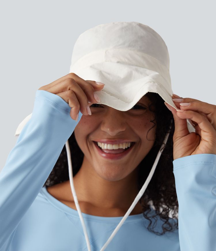 Wide Brim Adjustable Casual Sun Hat-UPF40+