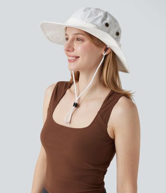 Wide Brim Adjustable Casual Sun Hat-UPF40+