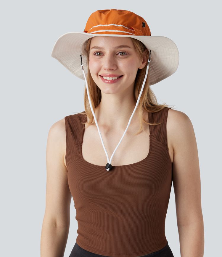 Wide Brim Adjustable Casual Sun Hat-UPF40+