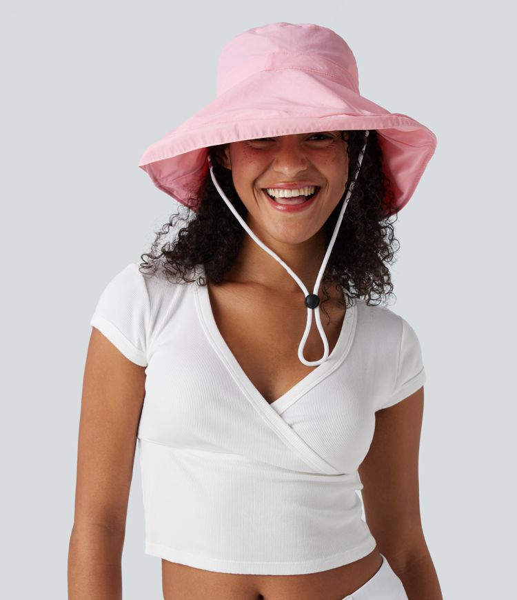 Wide Brim Adjustable Casual Sun Hat-UPF40+