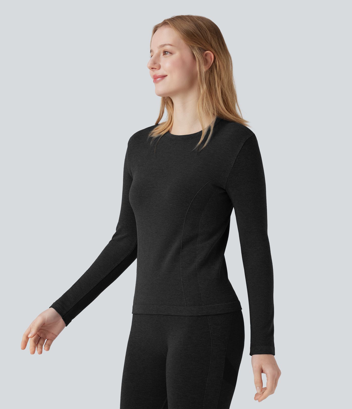 OneForm Seamless Flow Round Neck Long Sleeve Casual Warming Sports Top