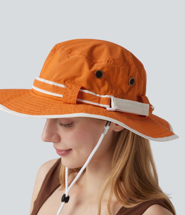 Wide Brim Adjustable Casual Sun Hat-UPF40+