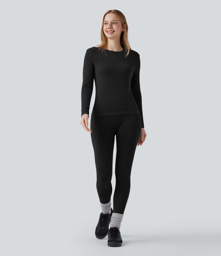 OneForm Seamless Flow Round Neck Long Sleeve Casual Warming Sports Top