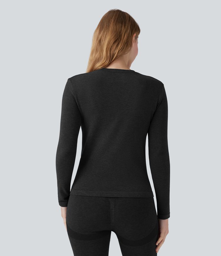 OneForm Seamless Flow Round Neck Long Sleeve Casual Warming Sports Top