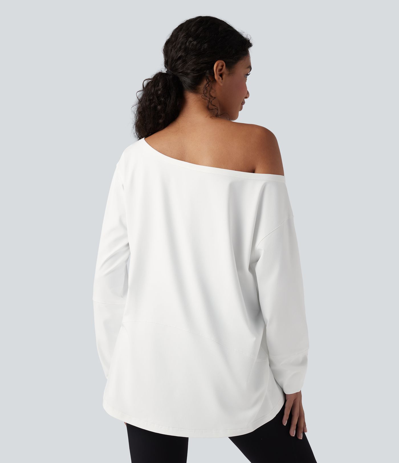 One-shoulder Long Sleeve Relaxed Yoga Sports Top