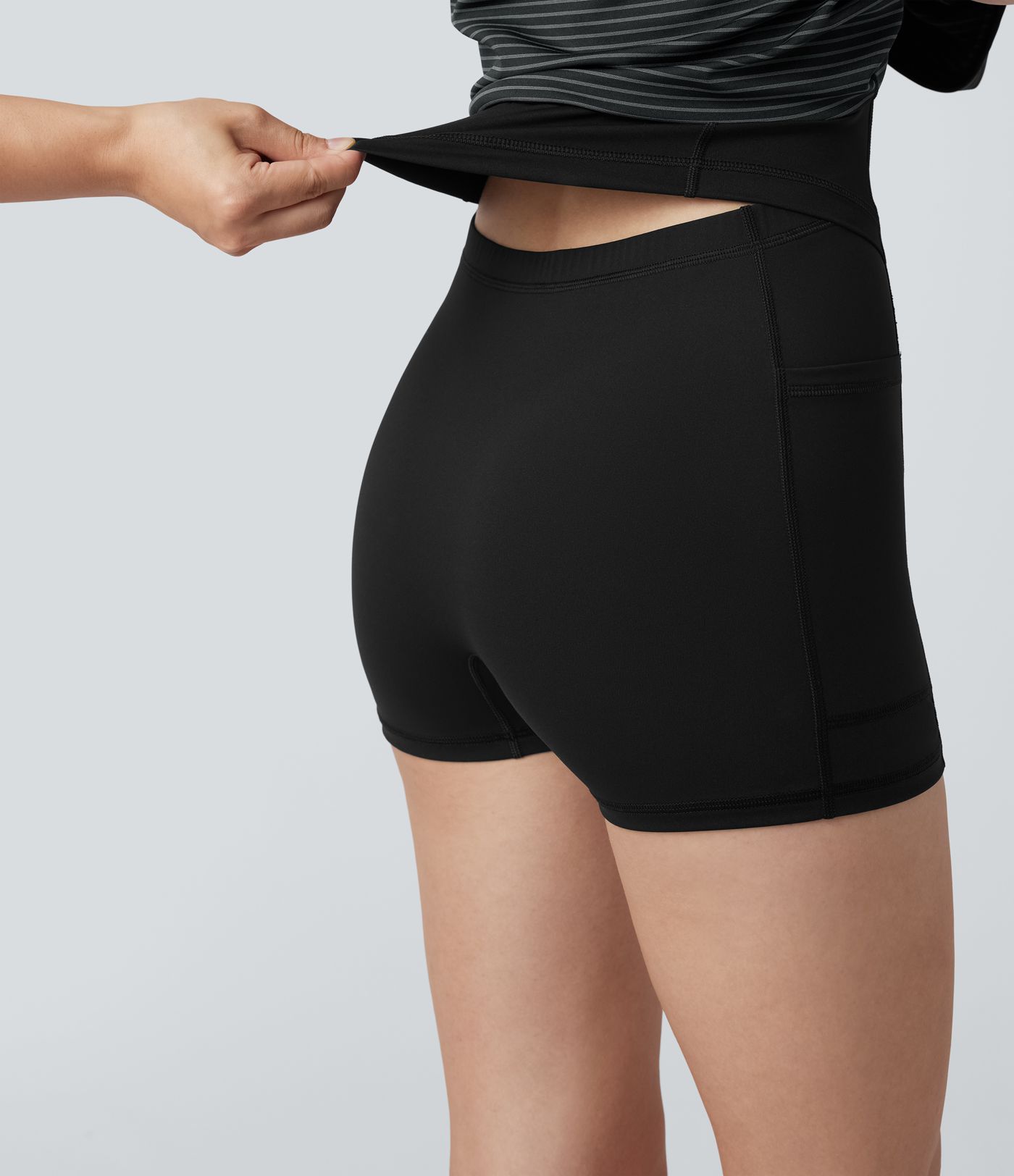 Crisscross Backless Stripes Tennis Active Dress with Pockets-Easy Peezy