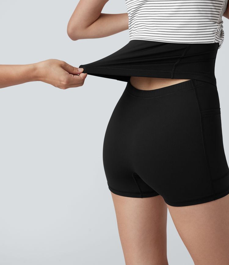 Crisscross Backless Stripes Tennis Active Dress with Pockets-Easy Peezy